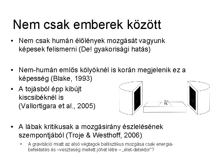 Nem csak emberek között • Nem csak humán élőlények mozgását vagyunk képesek felismerni (De!