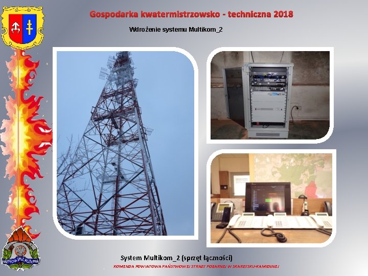 Gospodarka kwatermistrzowsko - techniczna 2018 Wdrożenie systemu Multikom_2 System Multikom_2 (sprzęt łączności) KOMENDA POWIATOWA