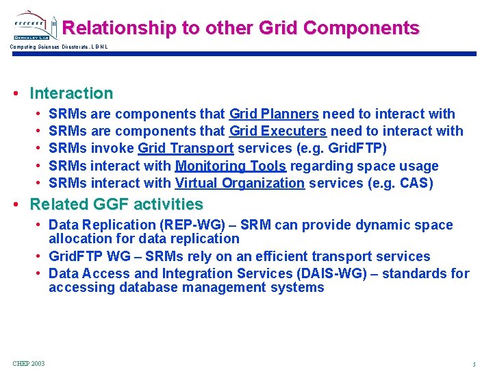 Computing Sciences Directorate L B N L Standards