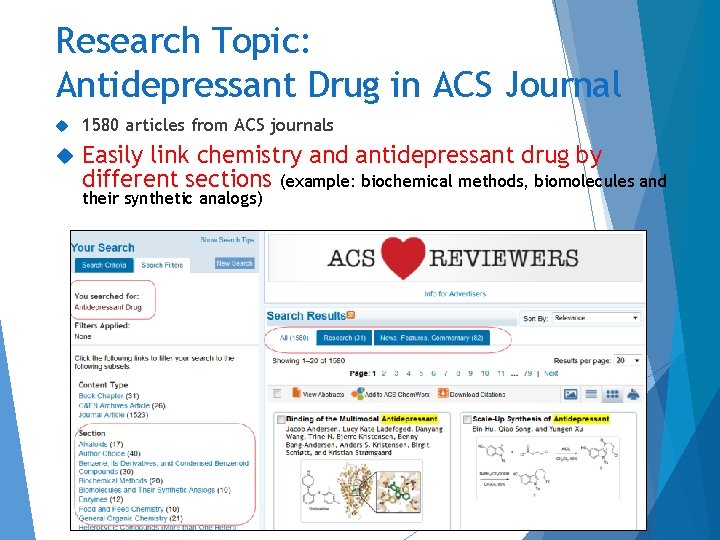 Research Topic: Antidepressant Drug in ACS Journal 1580 articles from ACS journals Easily link