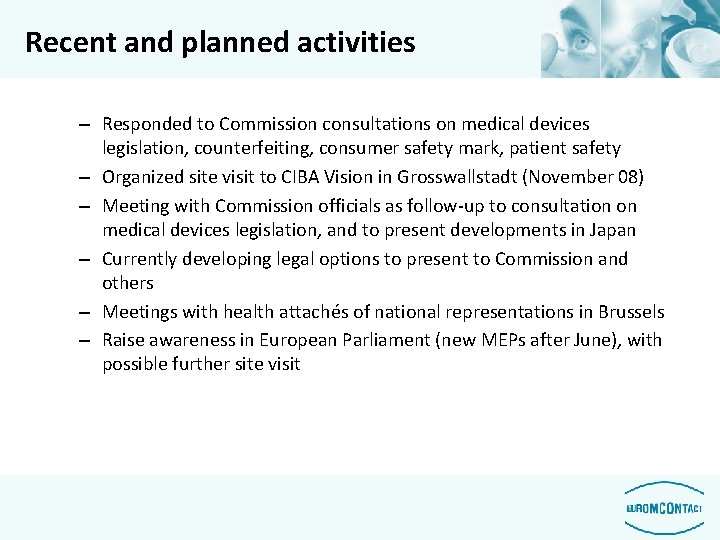 Presentation to ECLF Public Affairs 2009 2010 Paris