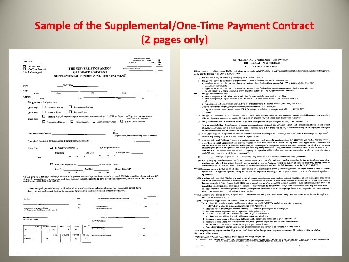 Sample of the Supplemental/One-Time Payment Contract (2 pages only) 