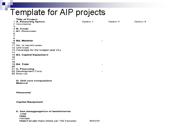 Template for AIP projects 