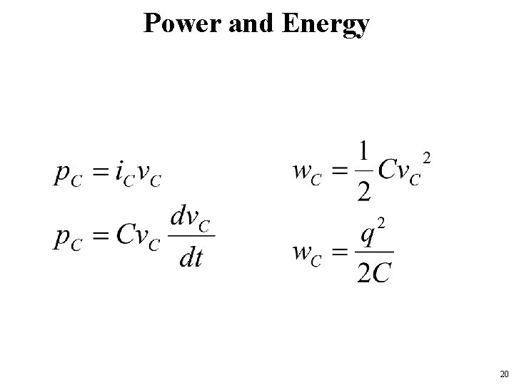 Power and Energy 20 