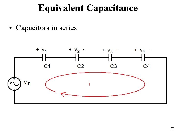 Equivalent Capacitance • Capacitors in series 26 