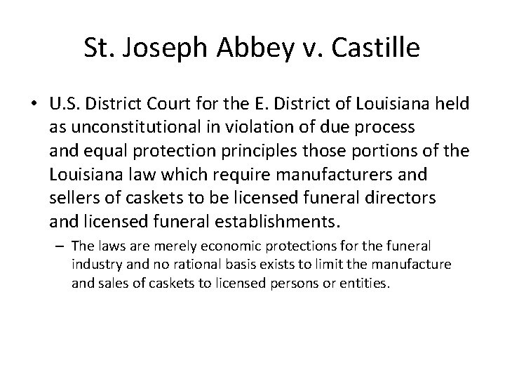 St. Joseph Abbey v. Castille • U. S. District Court for the E. District