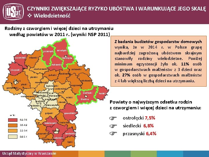 CZYNNIKI ZWIĘKSZAJĄCE RYZYKO UBÓSTWA I WARUNKUJĄCE JEGO SKALĘ v Wielodzietność Rodziny z czworgiem i