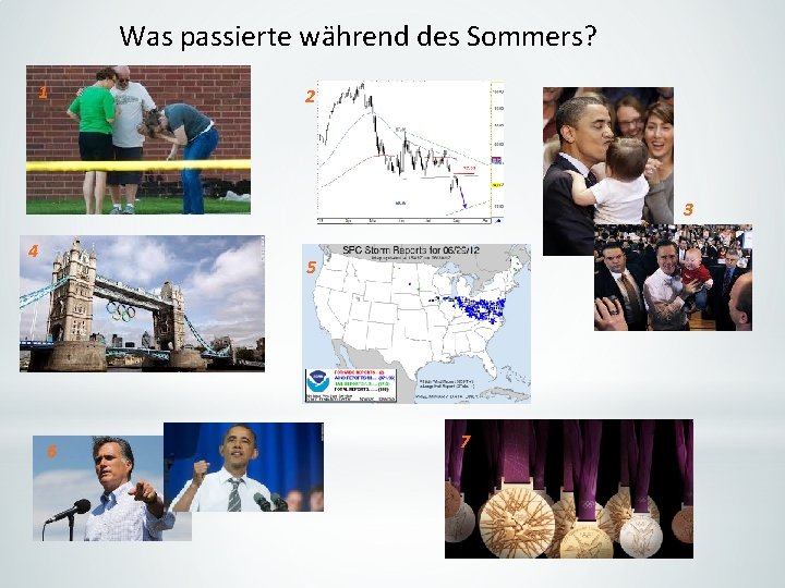 Was passierte während des Sommers? 1 2 3 4 5 6 7 