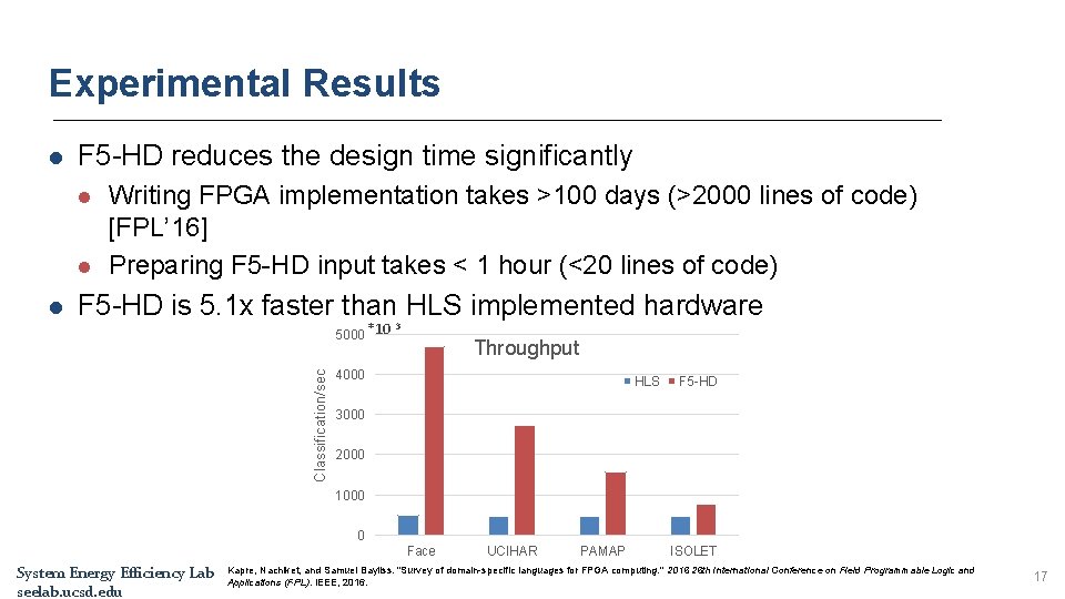 Experimental Results l F 5 -HD reduces the design time significantly l l F Experimental Results l F 5 -HD reduces the design time significantly l l F