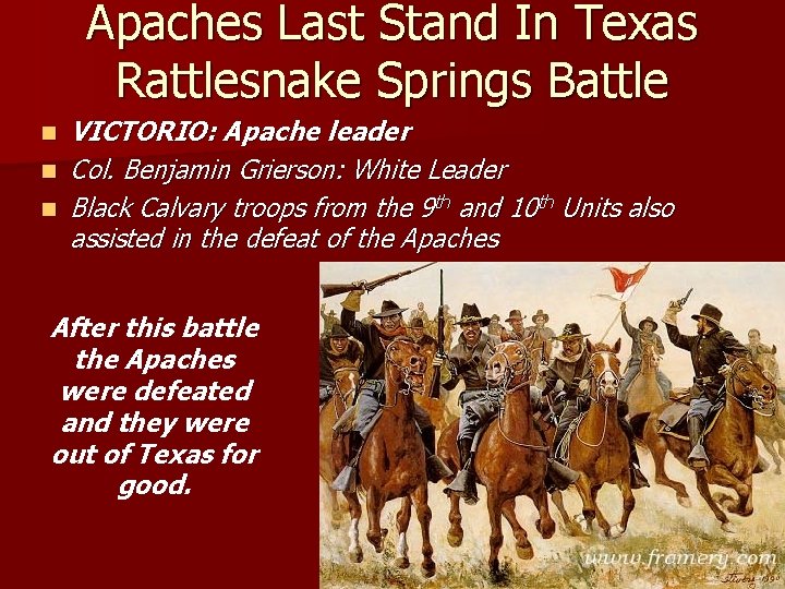 Apaches Last Stand In Texas Rattlesnake Springs Battle n n n VICTORIO: Apache leader