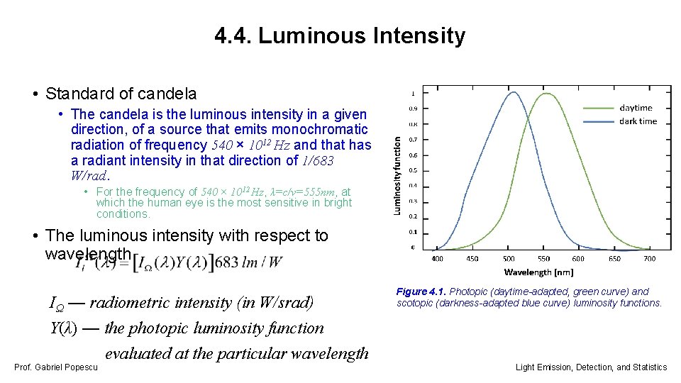 4. 4. Luminous Intensity • Standard of candela • The candela is the luminous