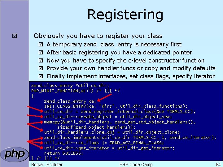 Registering þ Obviously you have to register your class þ þ þ A temporary