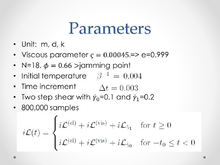 Parameters • 
