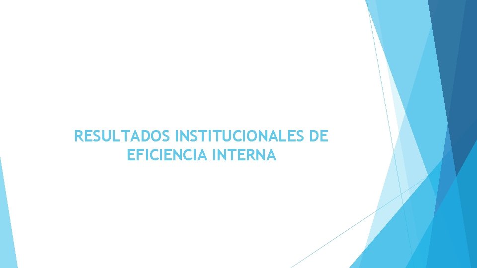 RESULTADOS INSTITUCIONALES DE EFICIENCIA INTERNA 