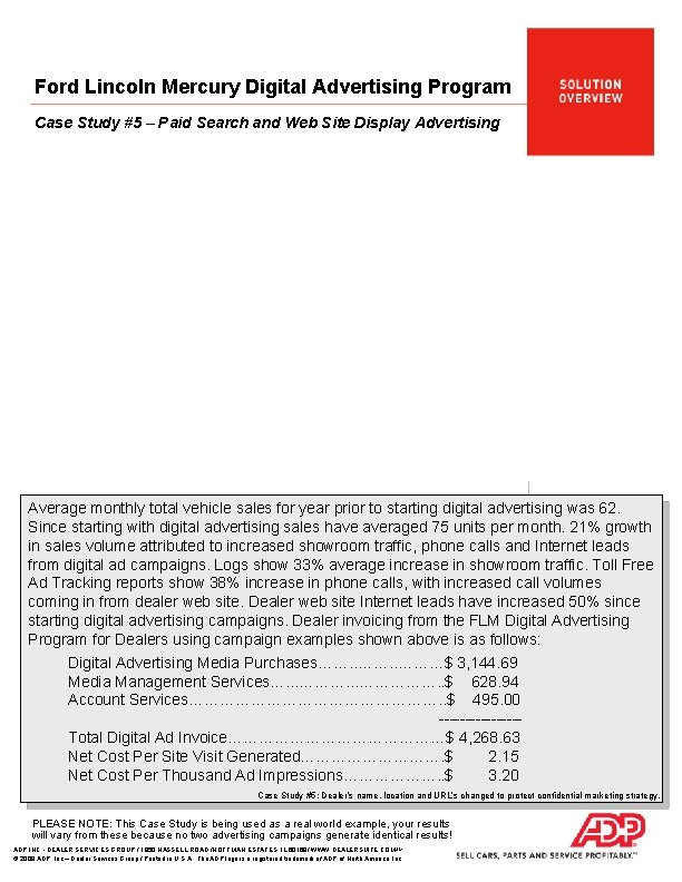 Ford Lincoln Mercury Digital Advertising Program Case Study #5 – Paid Search and Web