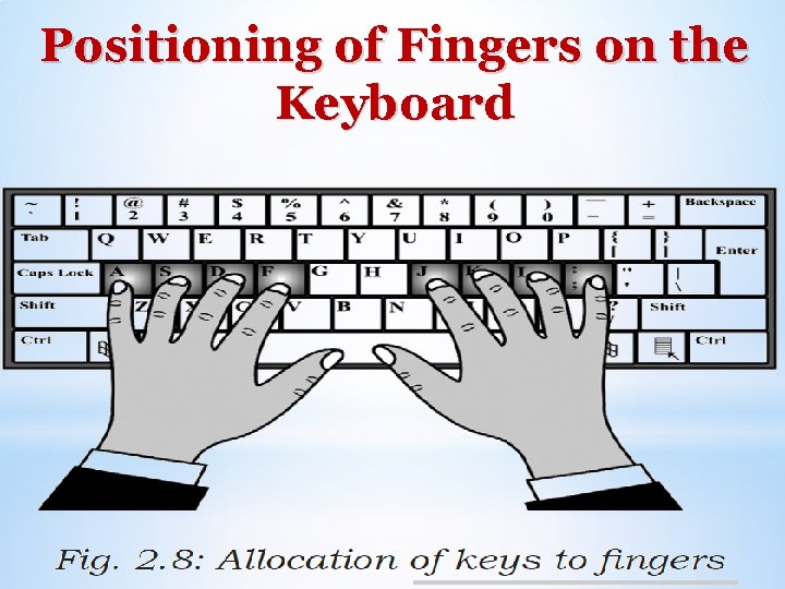 Positioning of Fingers on the Keyboard 