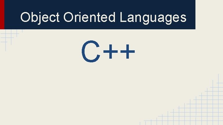 Object Oriented Languages C++ 