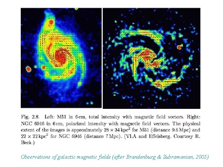 Observations of galactic magnetic fields (after Brandenburg & Subramanian, 2005) 