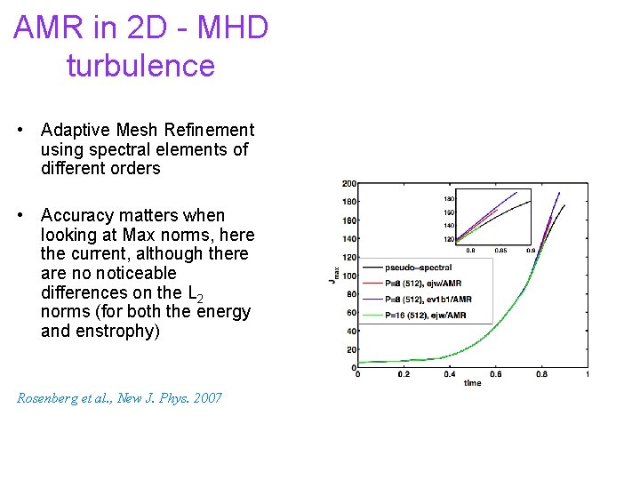 AMR in 2 D - MHD turbulence • Adaptive Mesh Refinement using spectral elements