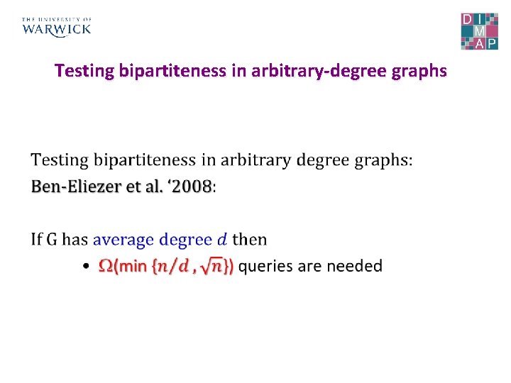 Testing bipartiteness in arbitrary-degree graphs • 