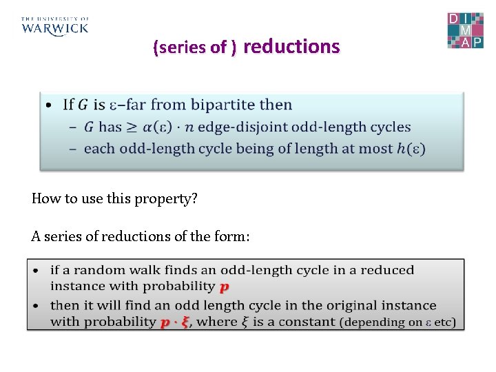 (series of ) reductions How to use this property? A series of reductions of