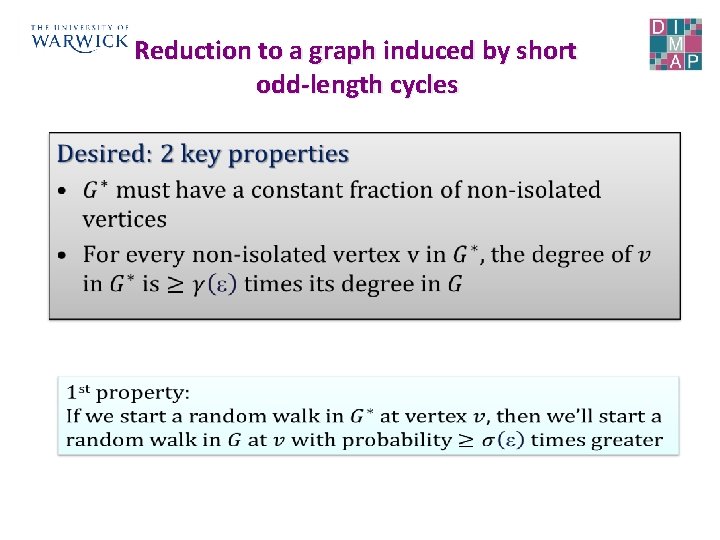 Reduction to a graph induced by short odd-length cycles • 