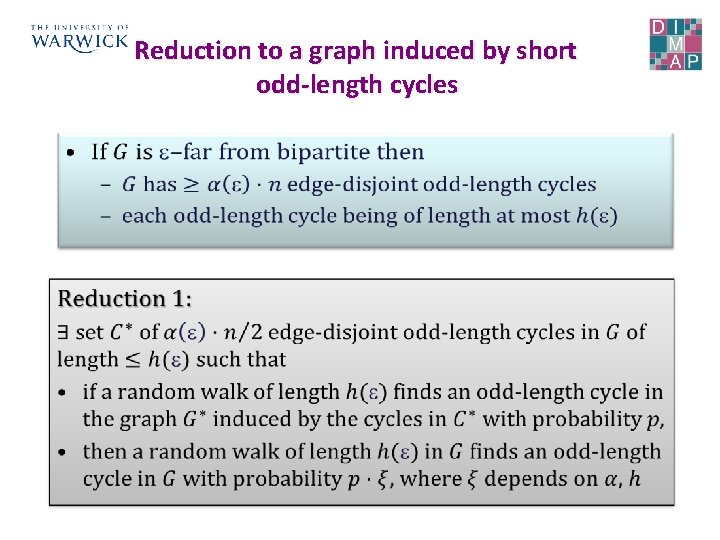 Reduction to a graph induced by short odd-length cycles • 