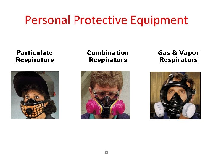Personal Protective Equipment Particulate Respirators Combination Respirators 53 Gas & Vapor Respirators  Personal Protective Equipment Particulate Respirators Combination Respirators 53 Gas & Vapor Respirators