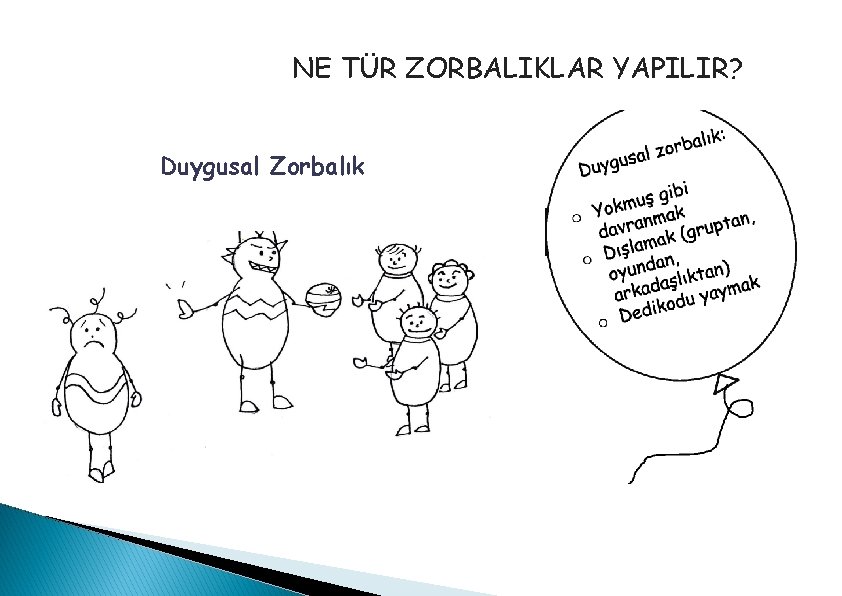 NE TÜR ZORBALIKLAR YAPILIR? Duygusal Zorbalık 