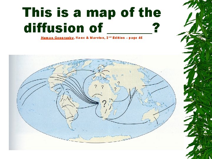This is a map of the diffusion of _______? Human Geography, Knox & Marston,
