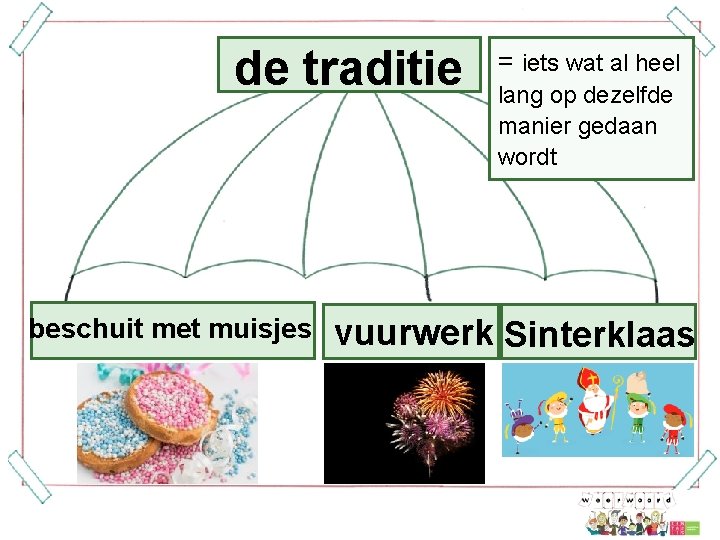 de traditie beschuit met muisjes = iets wat al heel lang op dezelfde manier