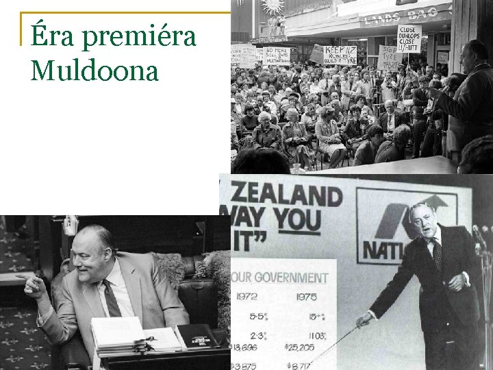 Éra premiéra Muldoona Zdroj: Eva Dvořáková, Nový Zéland: ek. reformy 80. a 90. let