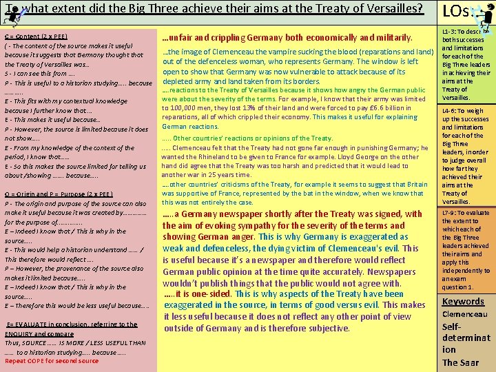 To what extent did the Big Three achieve their aims at the Treaty of