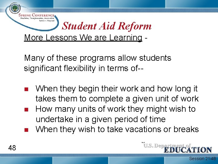 Student Aid Reform More Lessons We are Learning Many of these programs allow students