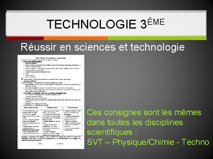 TECHNOLOGIE 3ÈME Réussir en sciences et technologie Ces consignes sont les mêmes dans toutes