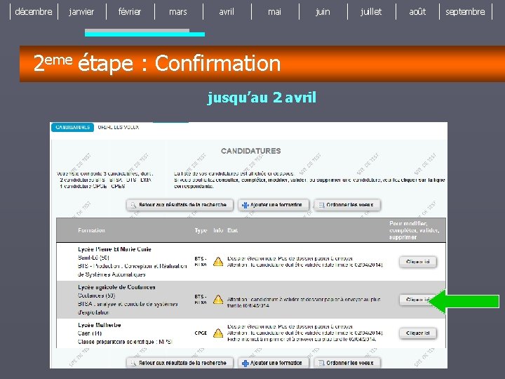 décembre janvier février mars avril mai juin 2 eme étape : Confirmation jusqu’au 2