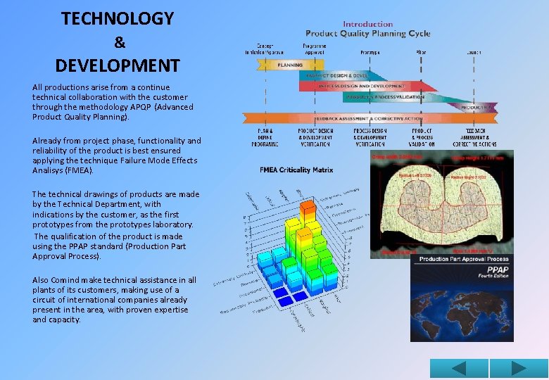 TECHNOLOGY & DEVELOPMENT All productions arise from a continue technical collaboration with the customer