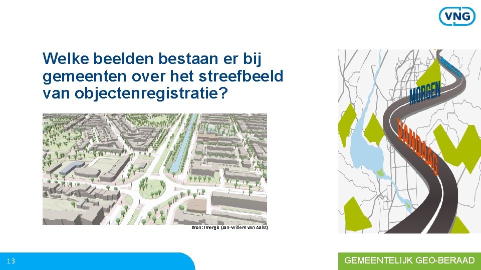 Welke beelden bestaan er bij gemeenten over het streefbeeld van objectenregistratie? Bron: Imergis (Jan-Willem
