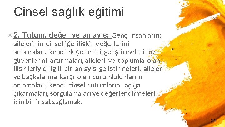 Cinsel sağlık eğitimi × 2. Tutum, değer ve anlayış: Genç insanların; ailelerinin cinselliğe ilişkin