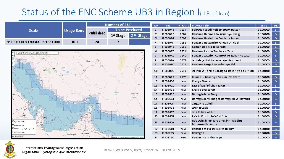 Status of the ENC Scheme UB 3 in Region I( I. R. of Iran)