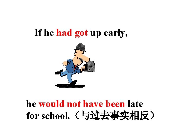 If he had got up early, he would not have been late for school.
