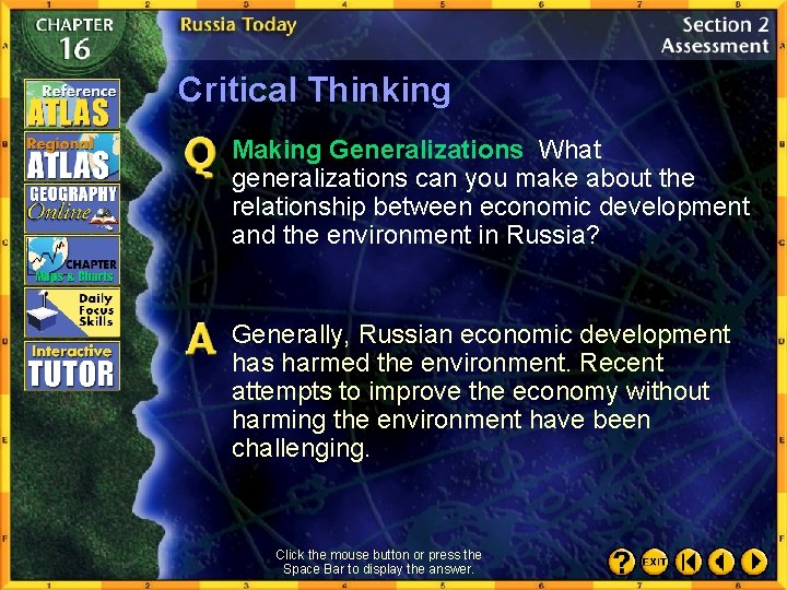 Critical Thinking Making Generalizations What generalizations can you make about the relationship between economic