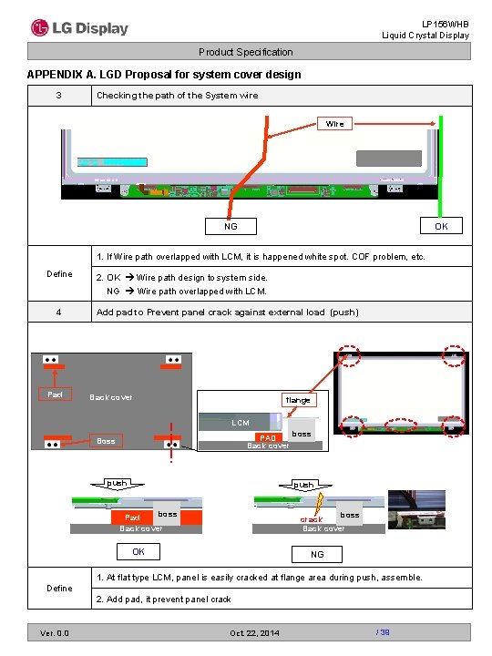 LP 156 WHB Liquid Crystal Display Product Specification APPENDIX A. LGD Proposal for system