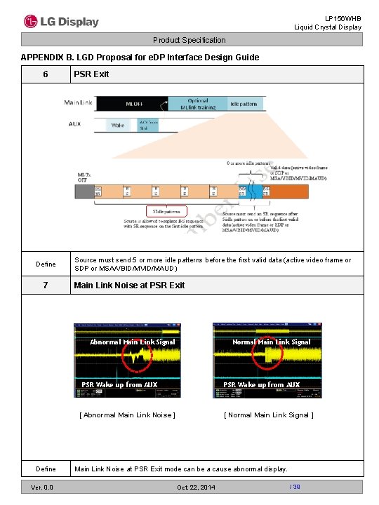 LP 156 WHB Liquid Crystal Display Product Specification APPENDIX B. LGD Proposal for e.