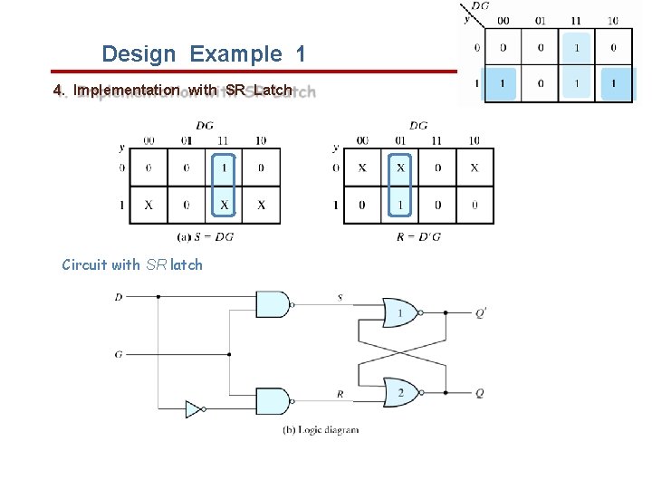 Design Example 1 4. Implementation with SR Latch Circuit with SR latch 