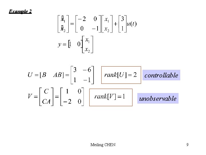 Example 2 controllable unobservable Meiling CHEN 9 