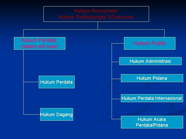 Hukum Konsumen/ Hukum Perlindungan KOnsumen Hukum Perdata (dalam arti luas) Hukum Publik Hukum Administrasi