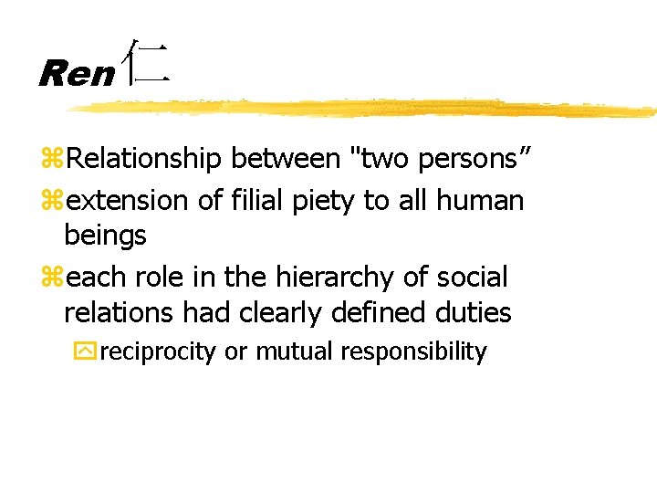 Ren z. Relationship between "two persons” zextension of filial piety to all human beings