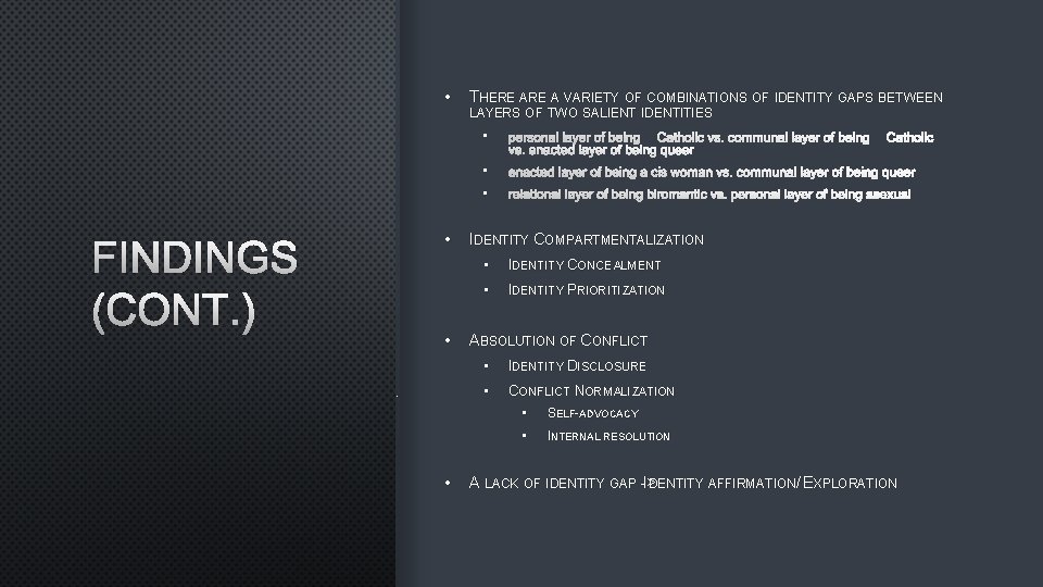  • THERE A VARIETY OF COMBINATIONS OF IDENTITY GAPS BETWEEN LAYERS OF TWO