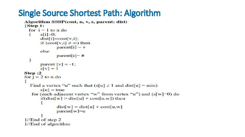 Single Source Shortest Path: Algorithm 